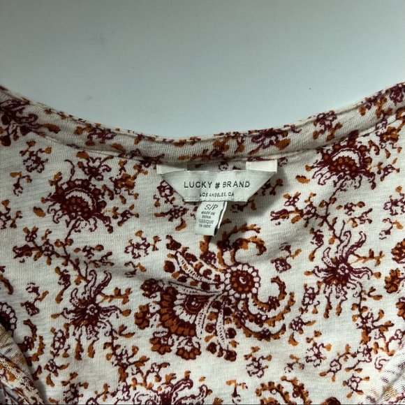 Lucky Brand Paisley Beaded Peasant Blouse Size Small - Picture 3 of 5